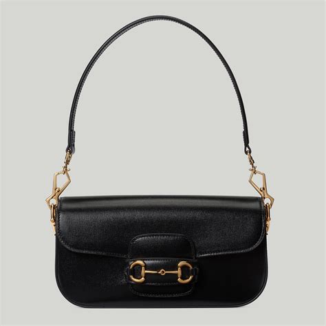 gucci anni 50 nera|Borsa a spalla Gucci Horsebit 1955 in pelle in Nero .